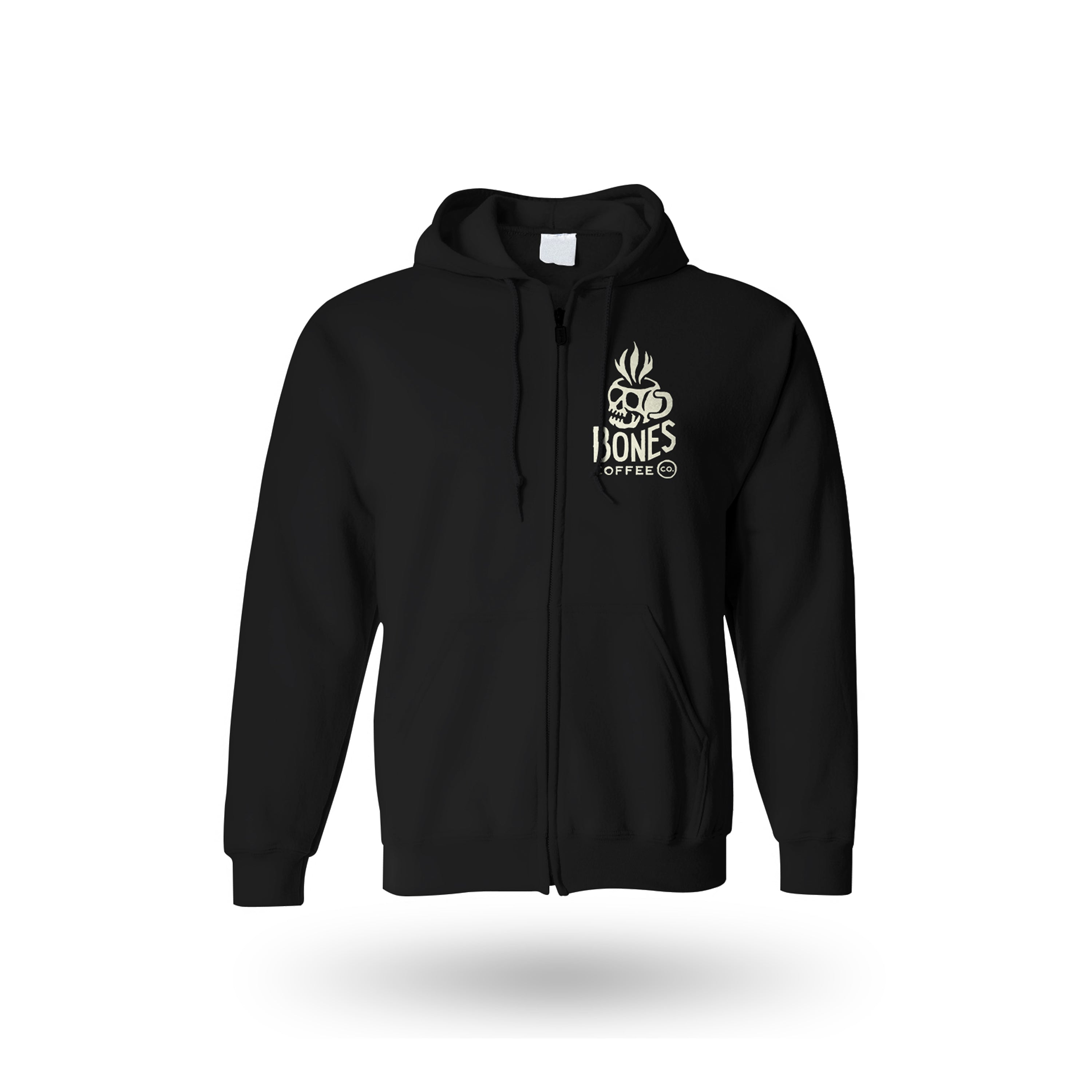 Classic Logo Hoodie (Black, Small) | Bones Coffee